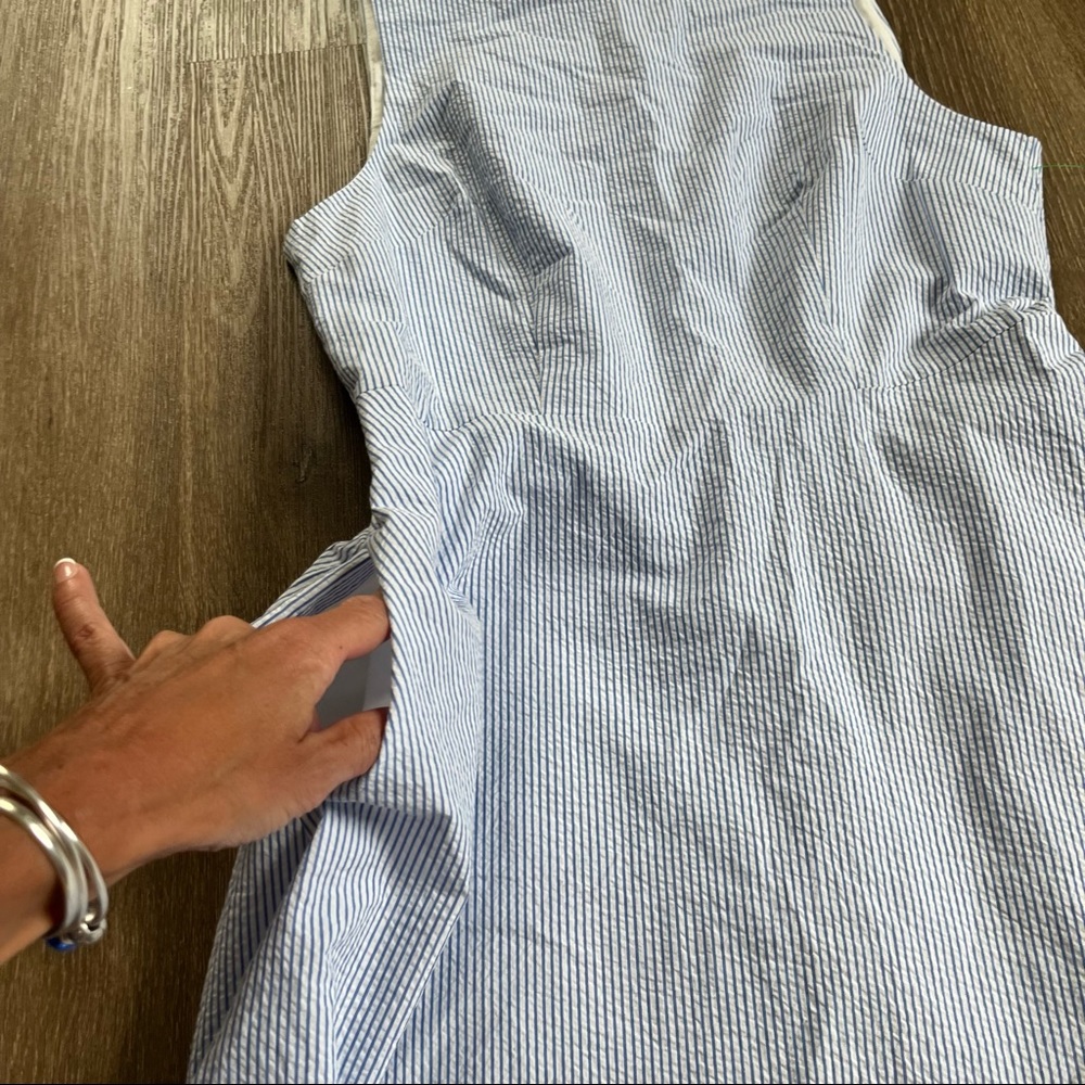 NWT J. Crew blue seersucker sleeveless dress size 8 - Picture 11 of 13